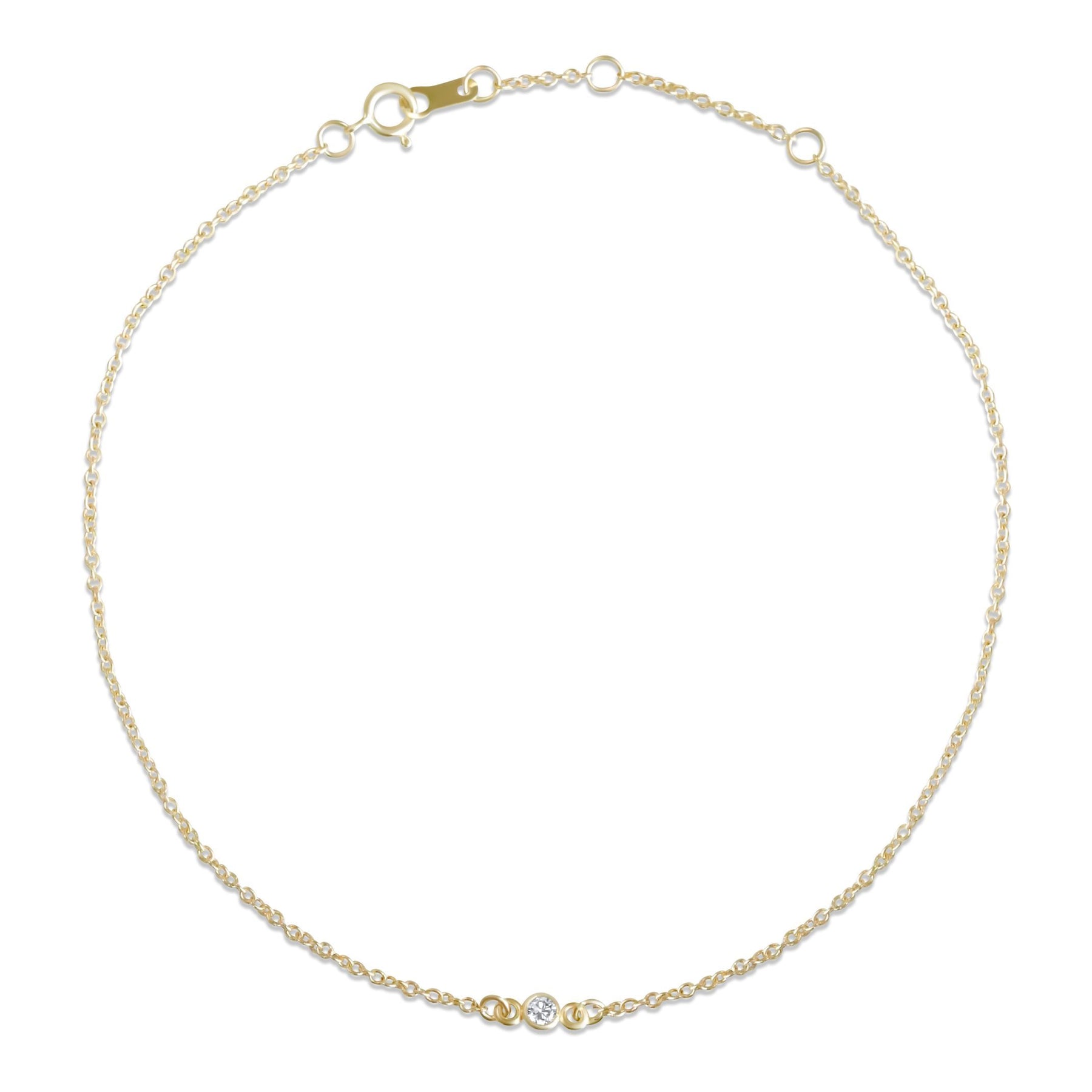 14k yellow, white or rose gold bezel set diamond bracelet