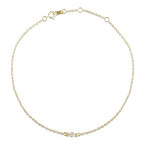 14k yellow, white or rose gold bezel set diamond bracelet
