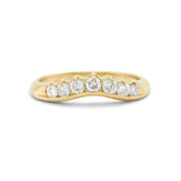 14k yellow gold diamond contour estate wedding band ring