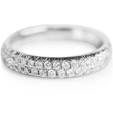double row diamond anniversary band in white gold
