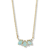 14k yellow gold oval opal cabochon necklace prong set with round brilliant cut diamonds throughout 16in chain