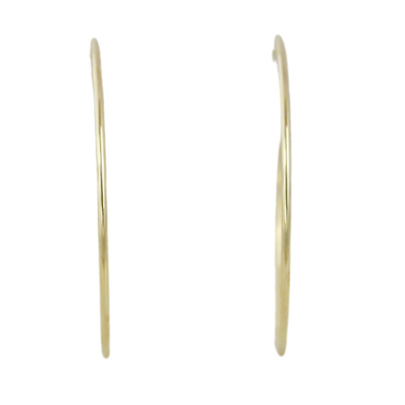 14k yellow gold post hoop earrings everyday hoops 40mm diameter under $1000