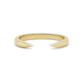 14k yellow gold open pointed claw band ring