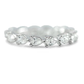 pear shaped diamond eternity wedding band available in 14k white, yellow or rose gold